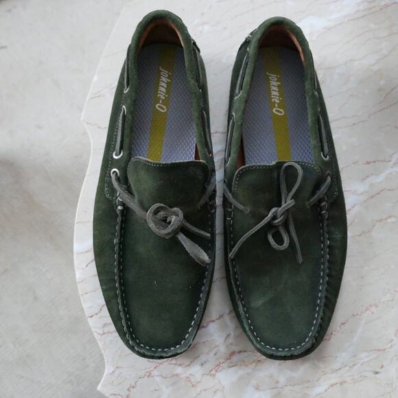 65 Johnnie-O Men’s Get-away driver  olive green suede driving moccasin slip-on - Picture 9 of 9